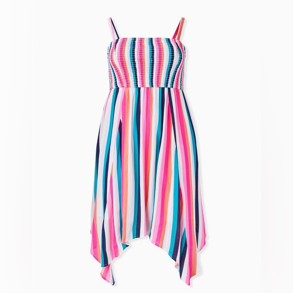 Torrid Midi Guaze Striped Dress 2 - Picture 1 of 8